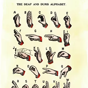 Sign language using a single hand, 1800s