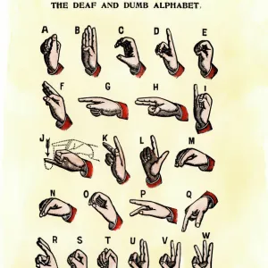 Sign language using a single hand, 1800s