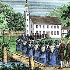 Singing procession during a religious awakening, 1740s