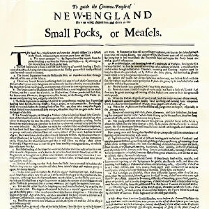 Smallpox treatment document, New England, 1677