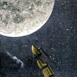 Spaceship to the Moon imagined in the 1870s