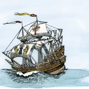 Spanish galleon at sea