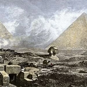 Sphinx and Pyramids of Gizeh, 1800s