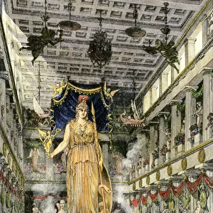 Statue of Athena in the Parthenon of ancient Athens
