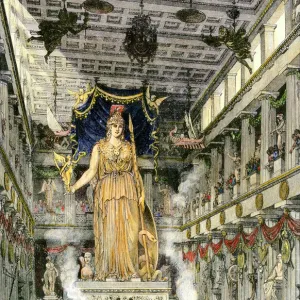 Statue of Athena in the Parthenon of ancient Athens