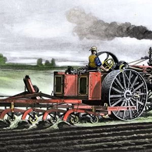 Steam plow on a Dakota farm, 1890s