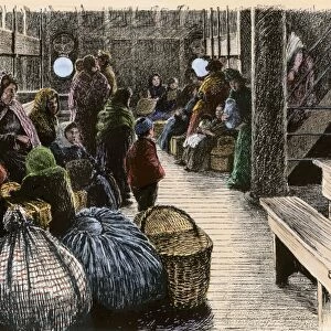 Steerage passengers on their way to America, 1800s