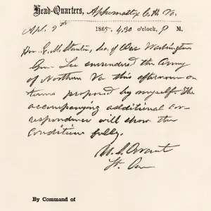 Surrender of General Lee reported by General Grant, 1865