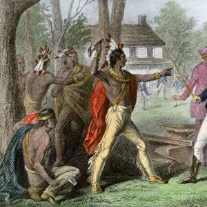 Tecumseh confronting William Henry Harrison
