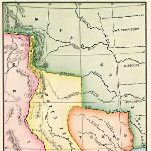 Territory claimed by Texas, 1845