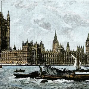 Thames River in London, mid-1800s