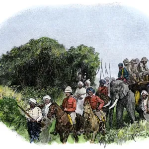 Tiger hunt in British India, 1800s