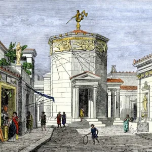 Tower of the Winds in Athens, ancient Greece