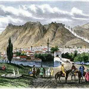 Travelers on the road to Antioch, 1800s