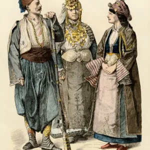 Tunisians and a Greek woman, 1800s