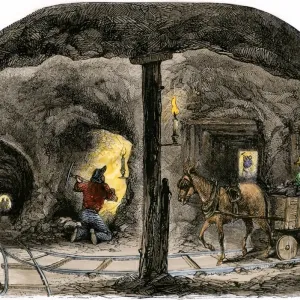 Túnel en una mina de California, 1850s. Túnel en una mina de California, 1850s.