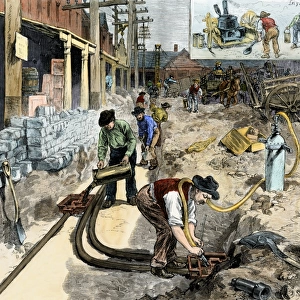Underground wiring laid in New York City, 1882