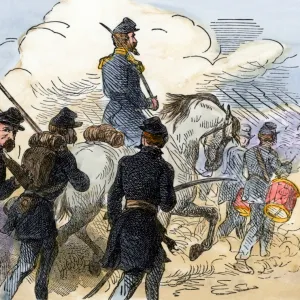 Union Army marching to the first Battle of Bull Run, 1861