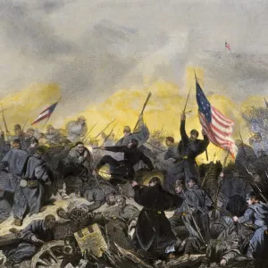 Union army taking Fort Donelson, US Civil War