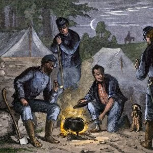 Union soldiers in camp, Civil War