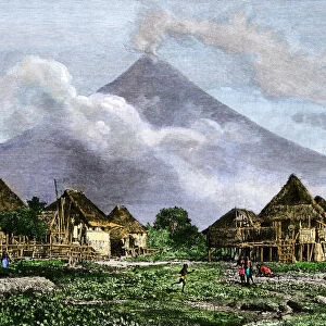 Vapor trailing from Mt. Mayon, Philippines
