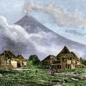 Vapor trailing from Mt. Mayon, Philippines