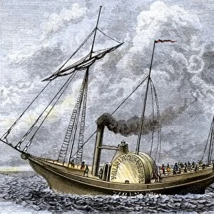 Walk-in-the-Water steamboat on Lake Erie, 1818