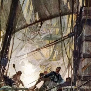 War of 1812 sea fight on the USS Chesapeake
