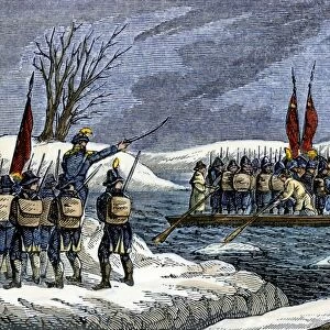 Washingtons army crossing the Delaware River, 1776