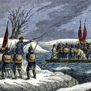 Washingtons army crossing the Delaware River, 1776