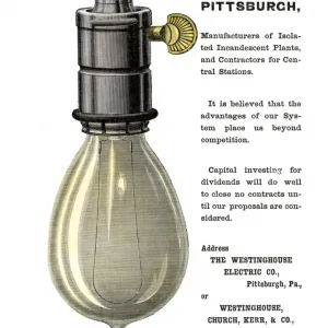 Westinghouse light bulb ad, 1886