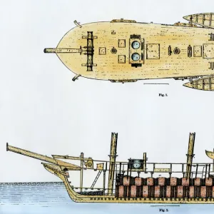 Whaling ship diagram, 1800s