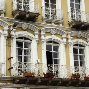 Windows and balconies in the Spanish colonial city of Cuenca Windows and balconies in the Spanish colonial city of Cuenca