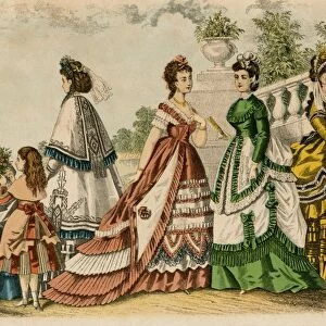 Womens dress fashions, 1861