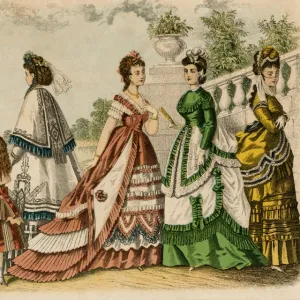 Womens dress fashions, 1861