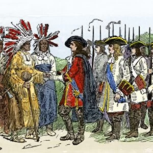 Yamacraw Indians meeting Georgia colonists, 1730s