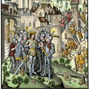 Hundred Years War siege of a town in Burgundy