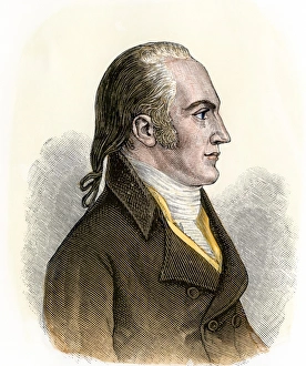 Aaron Burr. Hand-colored woodcut of a 19th-century illustration