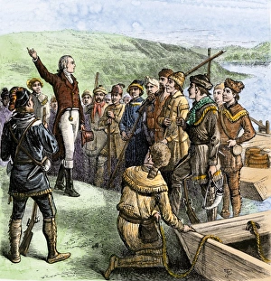 Treason Gallery: Aaron Burr leading conspirators on the Ohio River
