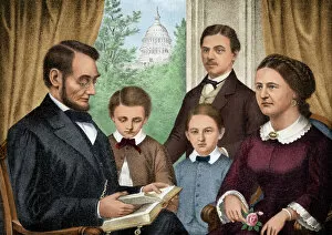 Wife Collection: Abraham Lincoln and his family, 1860s