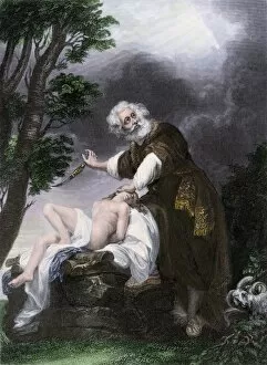 Bible Story Gallery: Abraham about to sacrifice his son