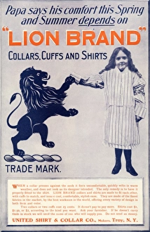 Ad for Lion Brand shirts, collars