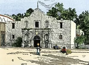 Mission Church Collection: The Alamo in San Antonio, 1800s