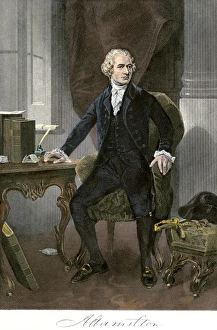 Alexander Hamilton at his desk