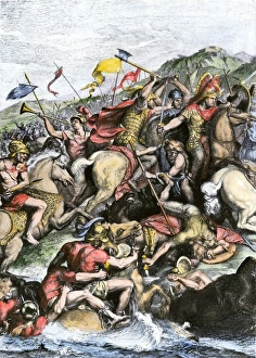 Ancient Greek Prints: Alexanders charge at Granicus