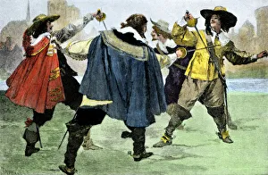 Sword Prints: Alexandre Dumass Three Musketeers in a sword-fight