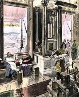 Egypt Collection: Alexandrian Library in ancient times