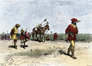 Arid Prints: Alvar Nunez Cabeza de Vaca crossing the Great American Desert from Texas to