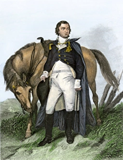 1770s Prints: American General Nathanael Greene beside his horse