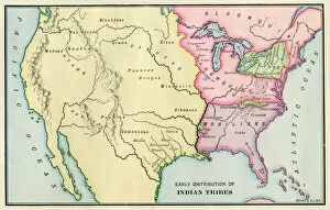 Images Dated 6th December 2011: American Indian tribe locations about 1700